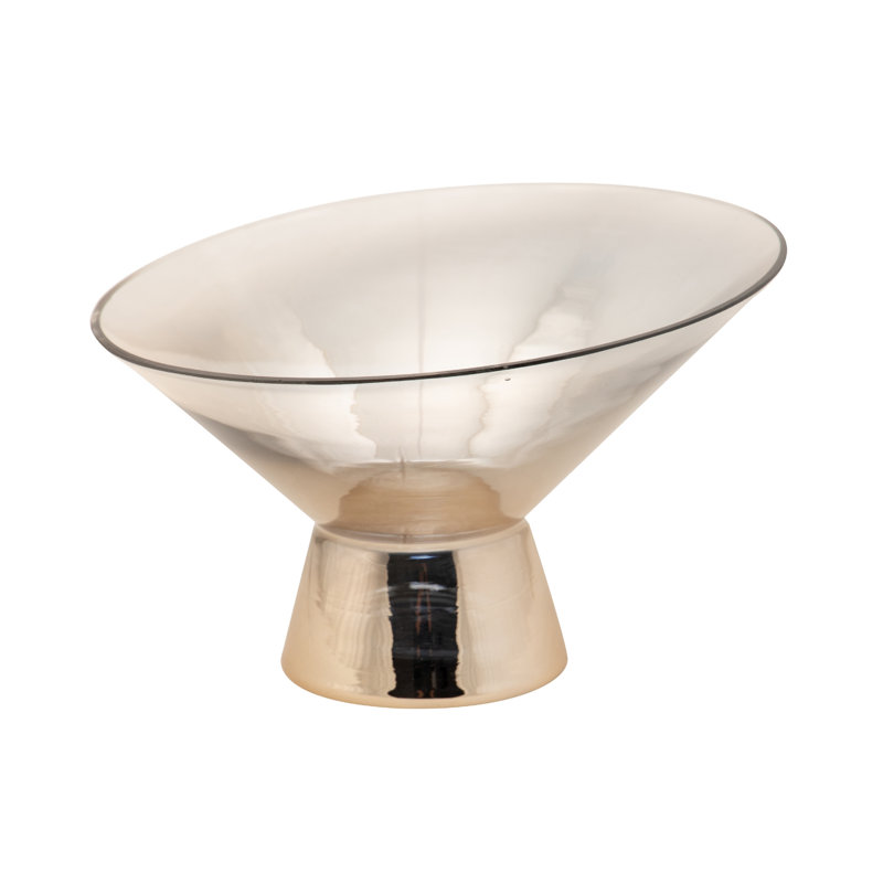 Glass Table Vase, 20cm H x 20cm W x 14cm D, Golden