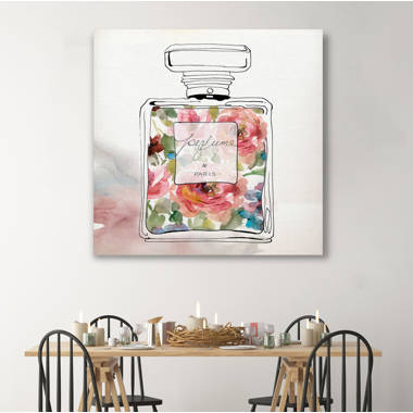 Chic Flower Perfume II' Painting House of Hampton Format: Wrapped Canvas, Size: 40 H x 40 W x 1.5 D