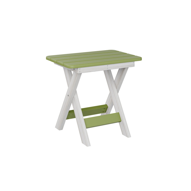 Berlin Gardens Folding End Table, Kiwi Green, Seashell