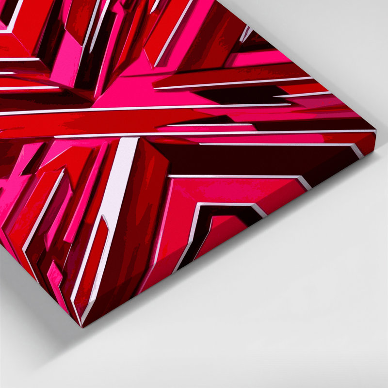 Hard Hard 23, art mural sur toile rouge, H 11 po x l 14 po