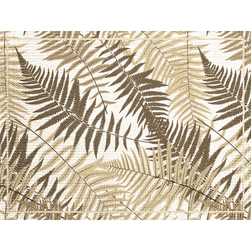 Gwennan Rectangle Floral Vinyl Area Rug, Rectangle 200 x 300cm
