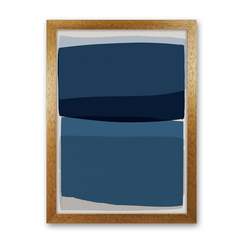Modern Blue by Orara - Print, 42cm H x 29.7cm W x 3cm D, Oak Framed