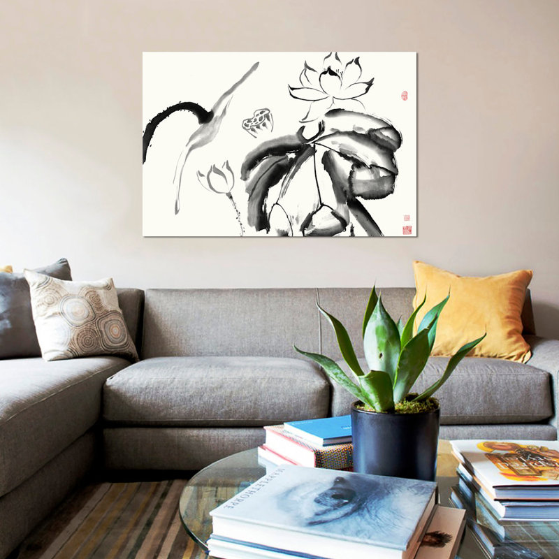 «Lotus Study III», reproduction sur toile, H 8 po x l 12 po x P 0,75 po