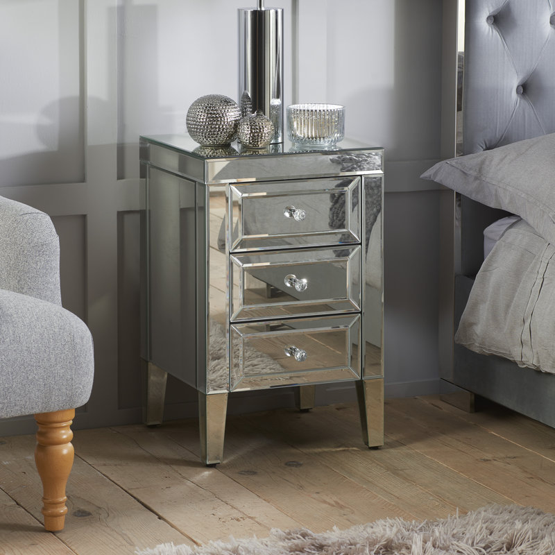 Portland 3 Drawer Bedside Table