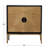 Ewalt Bronze Wood Relief Ripple Design 1 Shelf and 2 Door Cabinet with Crescent Moon Handles