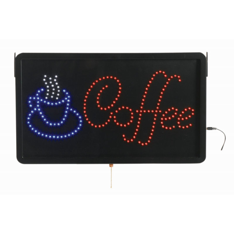 Enseigne led haute visibilité, Café, H 13 po x l 22 po