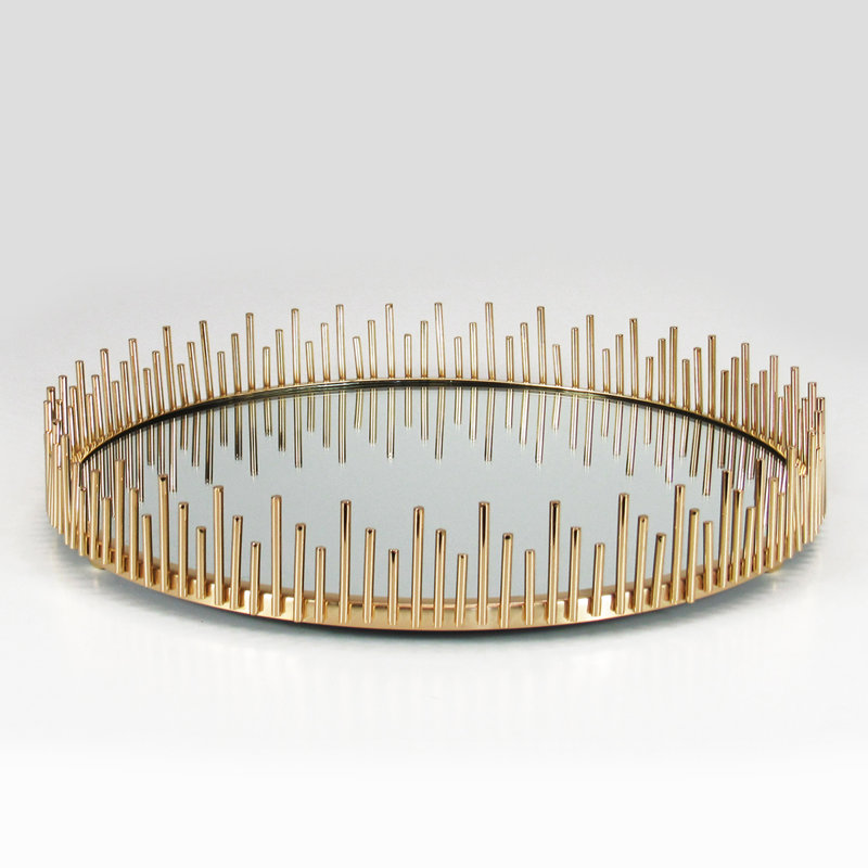 Aunyae Metal Tray, 2.5" H x 14" W x 14" L