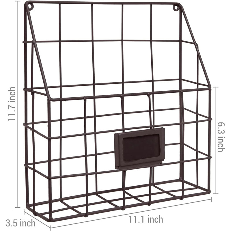 Metal Free Standing Magazine Rack, Brown