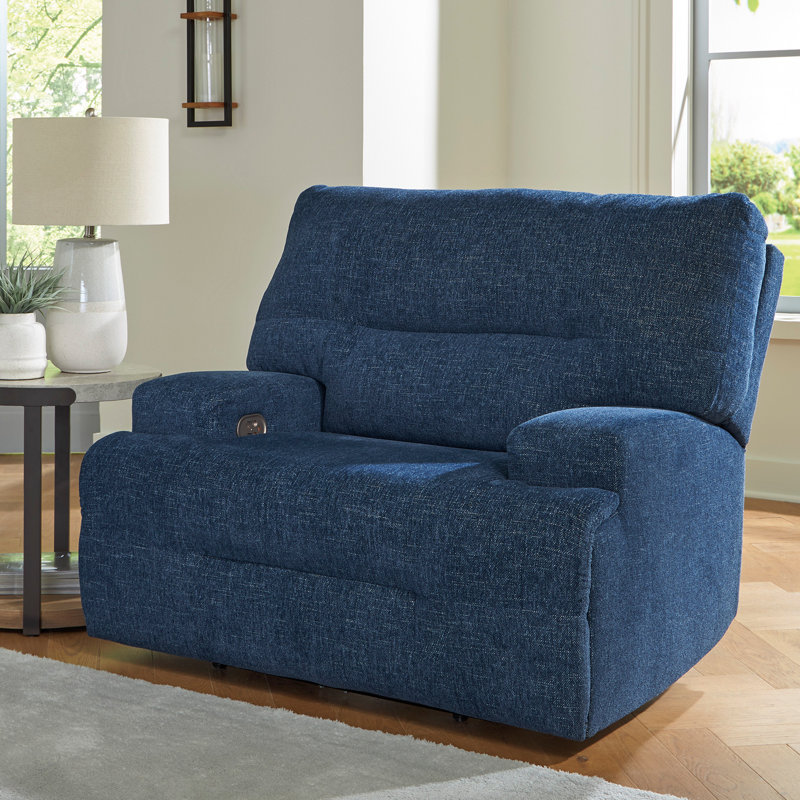 Fauteuil inclinable électrique surdimensionné Acklen, Bleu