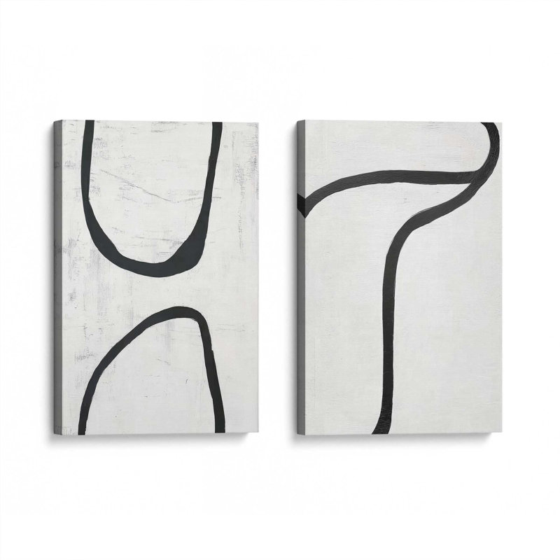 Ensemble de 2 impressions courbées Silence, Toile tendue, 30 po x 20 po