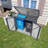 Metal Outdoor Storage Shed, Waterproof Enclosure for Dual Waste Bins, Compact Outdoor Trash Storage Cabinet with Multi-Purpose Design, Durable Outdoor Waste Bin and Small Generator Storage Unit for Garden and Yard
