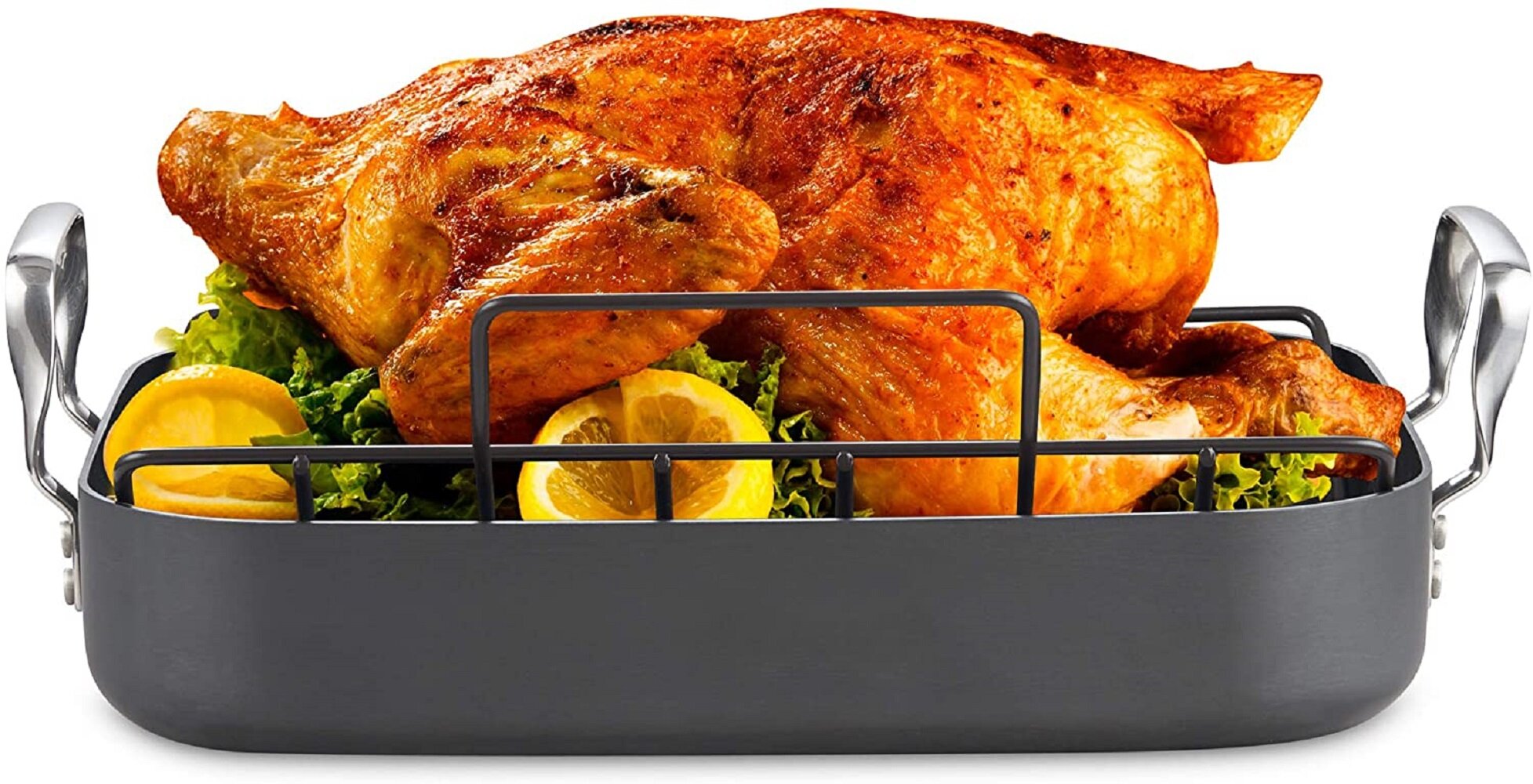 Kook Hard Anodized Roasting Pan, 17 inch