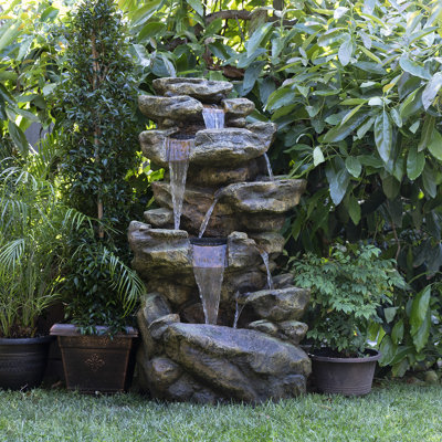 Outdoor Floor Fountain with Lights
