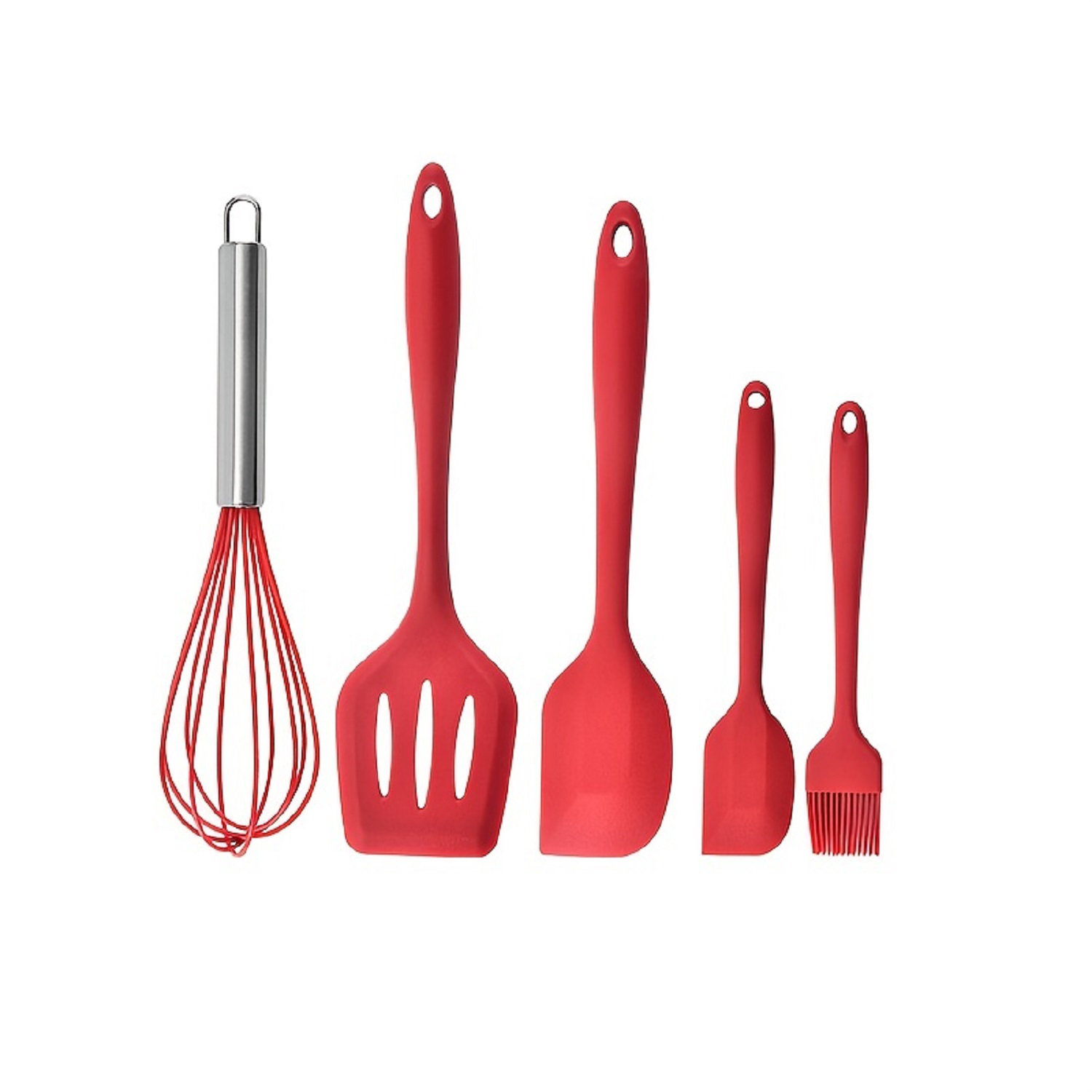 5PCS/Set Silicone Spatula Set for Baking, Cooking and Mixing High