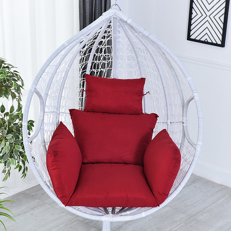 Outdoor 3.14'' Egg Chair Seat / Back Cushion, Red