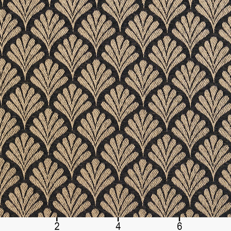 Tissu à motif de ventilateur, Noir