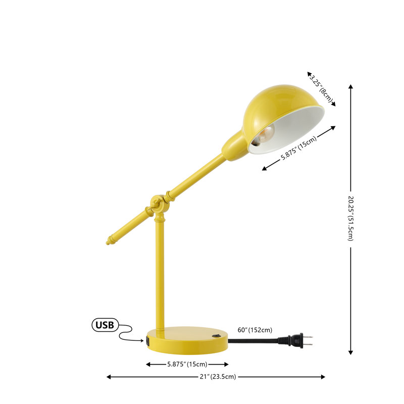 Lampe de bureau Candas, Jaune