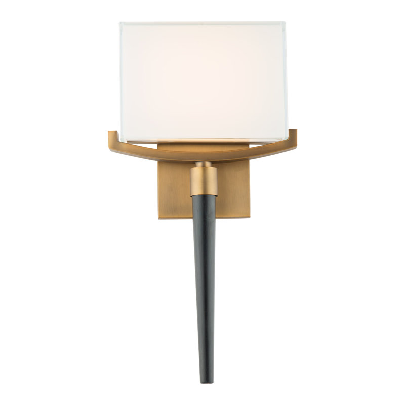 Muse Aged Brass Dimmable LED Wallchiere Sconce with Frosted Glass Shade