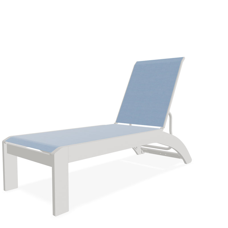Chaise longue sans accoudoirs empilable en polymère Dune, Ciel, Neige