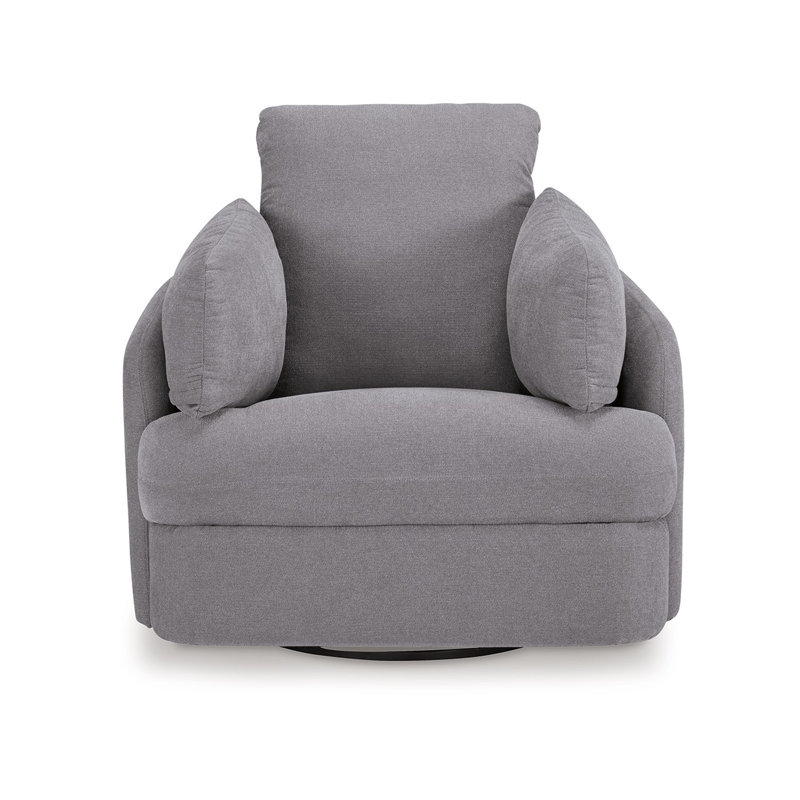 Fauteuil inclinable manuel pivotant Emmett, polyester gris, 2 coussins