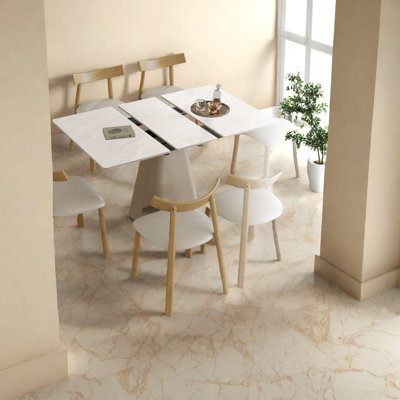 Ensembles de table de salle à manger modernes et peu encombrants avec chaises en pierre frittée et en bois rétractables