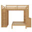Grand lit superposé au-dessus d'un lit simple en bois-425300027