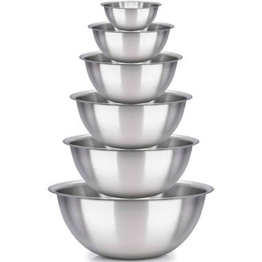 NutriChef 4 Sets of High Borosilicate Glass Mixing Bowl with PE Lids,  Space-Saving Nesting Bowls