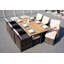 Ensemble de salle à manger rectangulaire pour 10 personnes de 122 po de long avec coussins-87547735-87547734