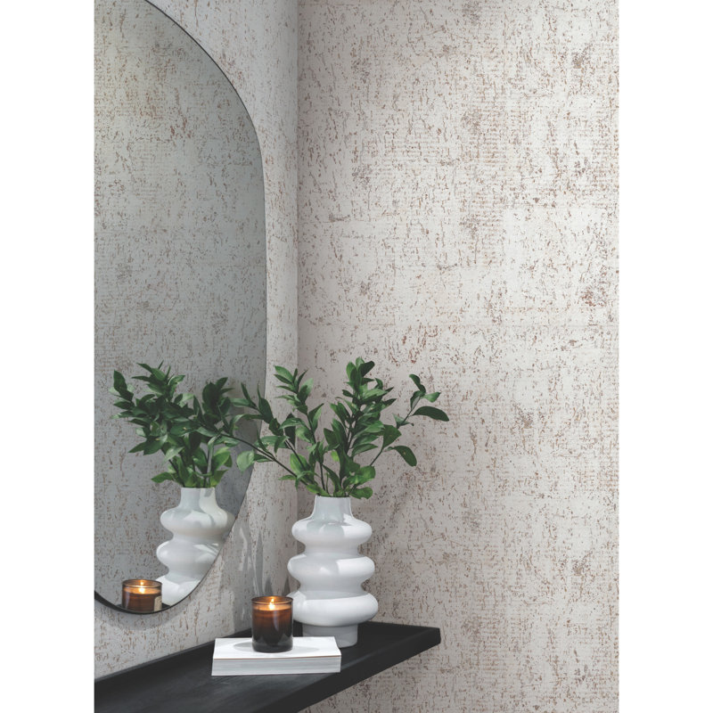Candice Olson II Abstract Metallic Wallpaper Roll, White / Silver Metallic