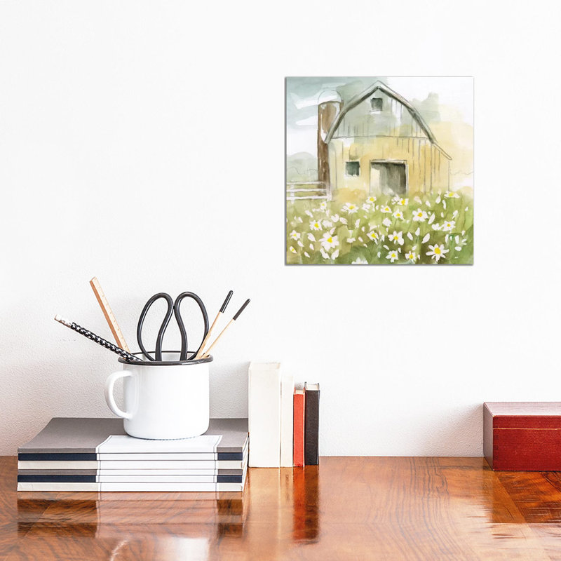 «Daisy Barn», reproduction sur toile, H 12 po x l 12 po x P 1,5 po, Toile tendue, Pas de tapis