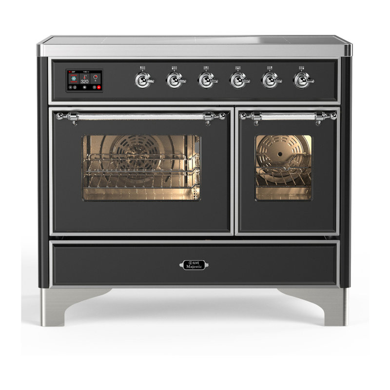 Majestic III Series 40 Inch Induction Range with 6 Induction Elements in Stainless Steel (Brass Trim), Matte Graphite, Chrome