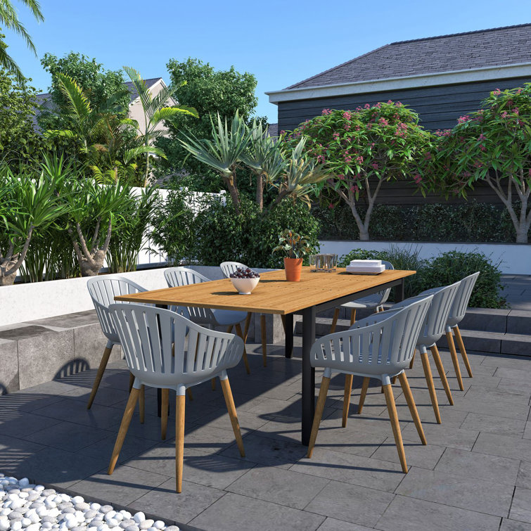 Anav Rectangular 8 - Person 70" Long Eucalyptus Dining Set