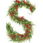 Christmas Faux Spruce 108'', Enhanced With Red Berries & Warm 2pcs 108'' Flocked Tips, Pinecones For Festive Look
