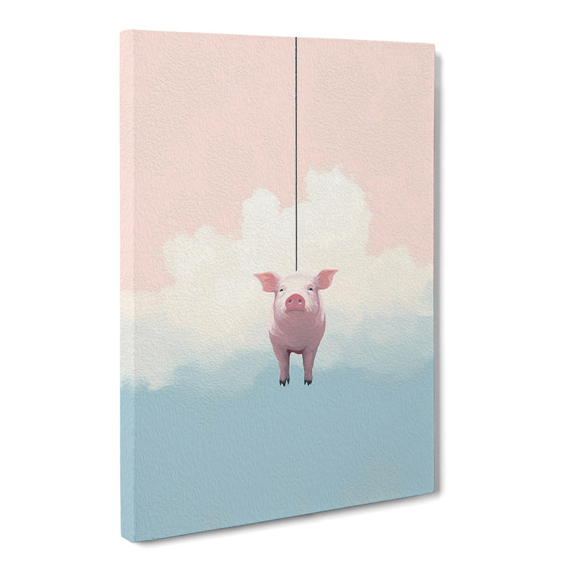 Pig Minimalism - Wrapped Canvas, 60cm H x 40cm W x 3cm D