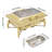 3-Grid Rectangle Stainless Steel Chafing Dish Buffet Warmer With Glass Window Lid