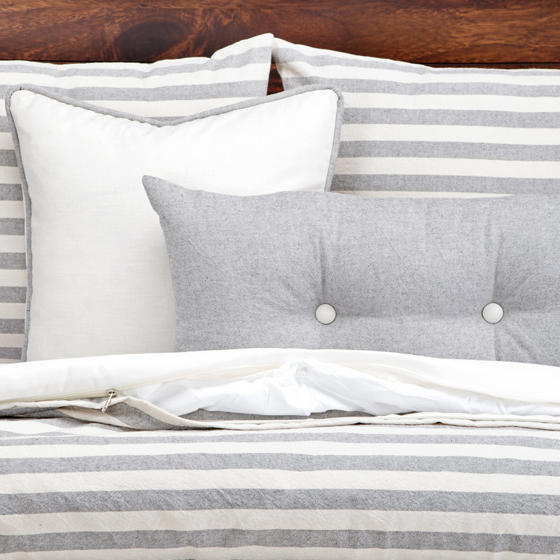 Farmhouse Farmhouse / Country Duvet Cover, California King, Pewter