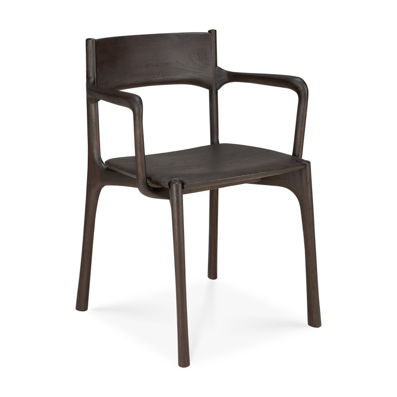 PI dining chair - oak - with armrest 55/53/79, Brown
