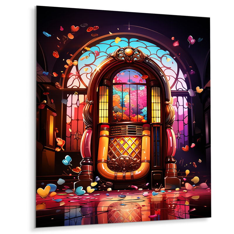 Jukebox Machine Neon Grooves 3 - Jukeboxes, art mural en métal, H 20 po x l 12 po x P 1 po