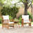 vidaXL Outdoor Dining Chairs, Set of 2, Solid Acacia Wood, with White Cushions, Natural Finish Slatted Design, for Garden Patio Contemporary Wooden Seating-1121736661