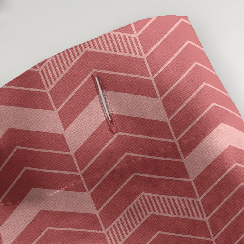 Rideau de douche simple à chevrons, Rouge
