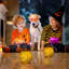 TRIXES Light-up Glass Pumpkin – Battery-Powered Halloween Decoration – Colourful Haunted Lights
