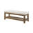 Large Rectangular Upholstered Tufted Linen Ottoman Bench, Padded Bench With Solid Wood Shelf-Ivory