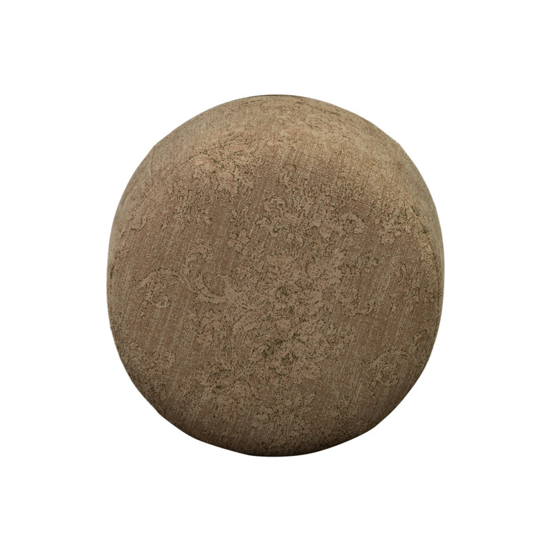 BILBURY Round Ottoman, Worn Oak Dmask