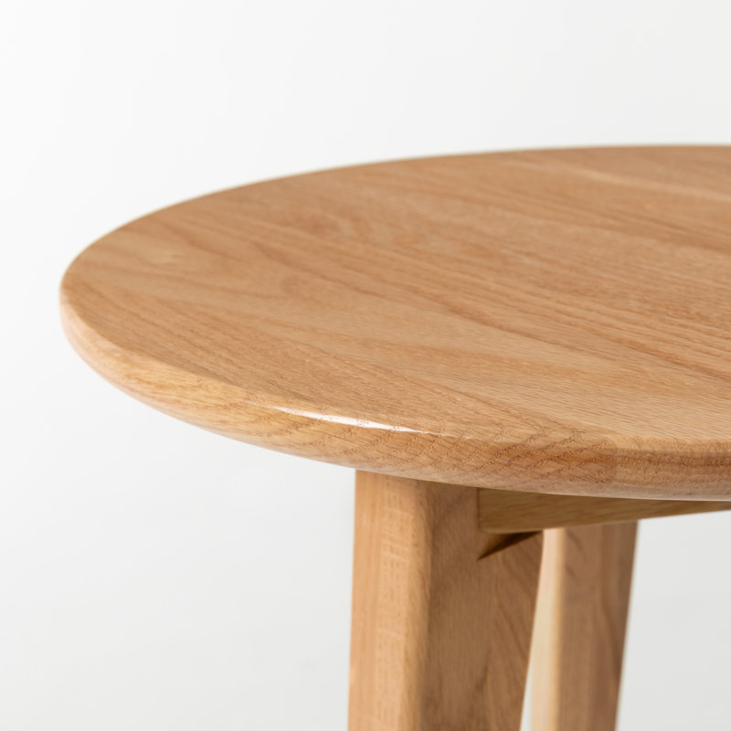 Ensemble de 2 tables basses rondes modernes en chêne massif Fjord, Ensemble 29,5 po x l 23,6 po, Chêne, 2