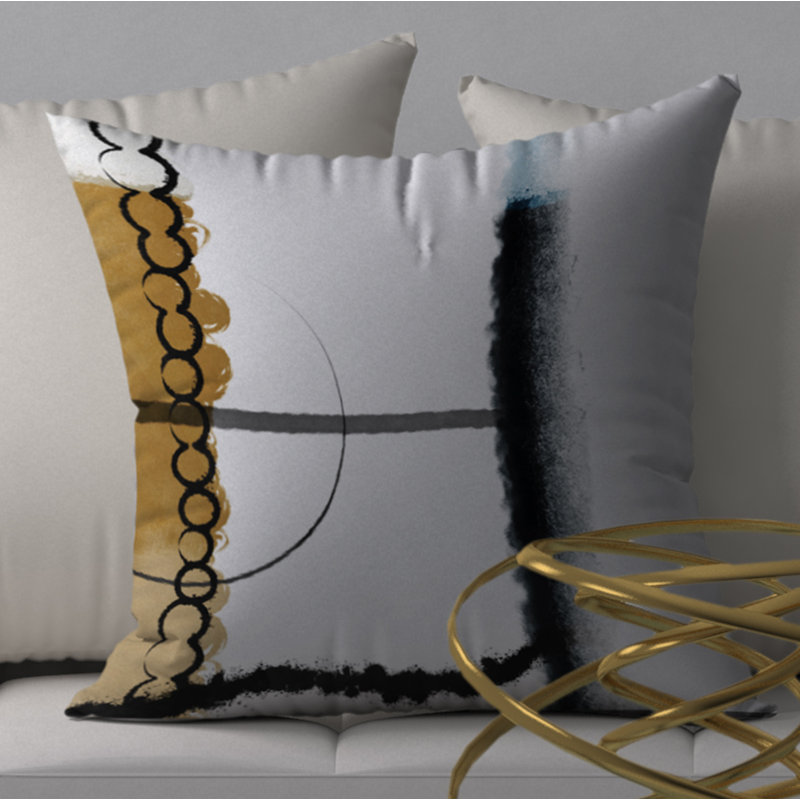 Abstract Throw Pillow, 18" H x 18" W