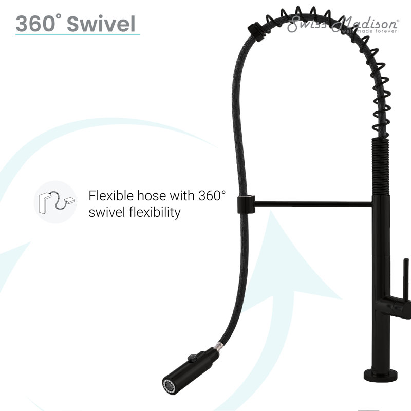 Chalet Single Handle, Pull-Down Kitchen Faucet, Matte Black