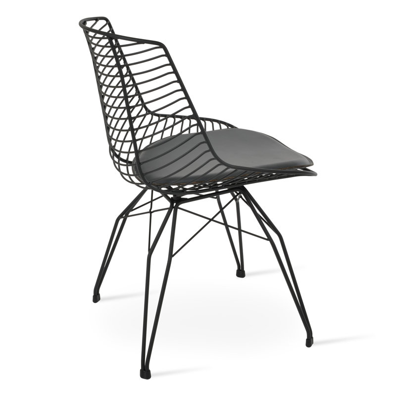 Chaise en métal Tiger, Noir, Gris