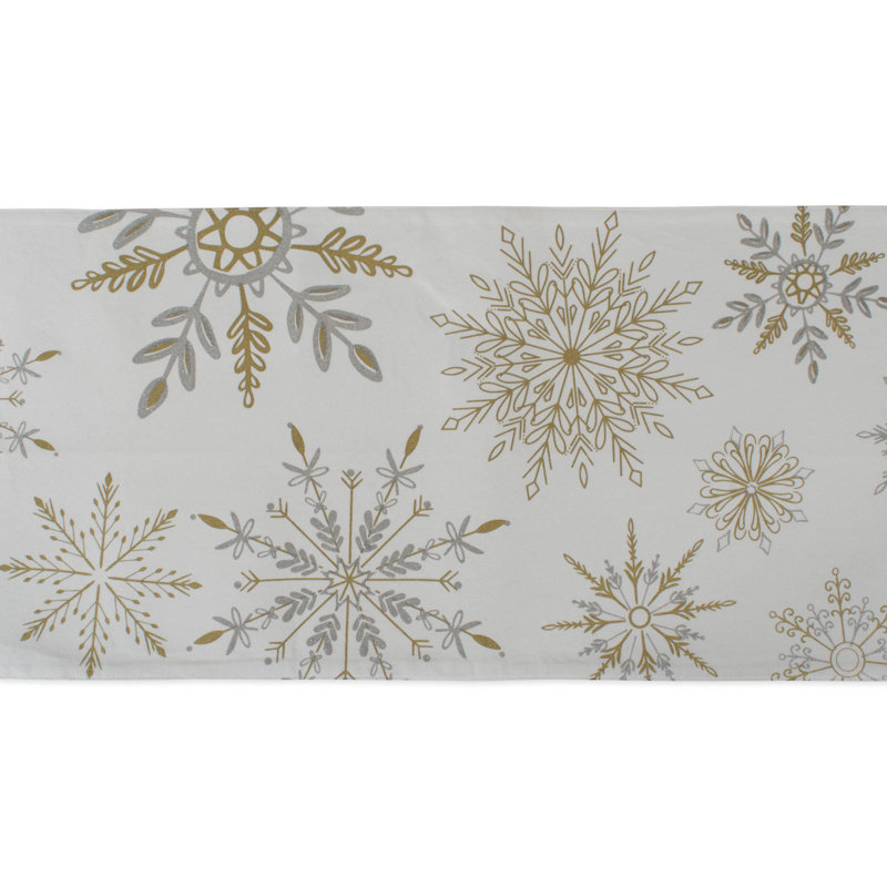 Valero Christmas Snowflake Sparkle Table Runner, 72" L x 14" W