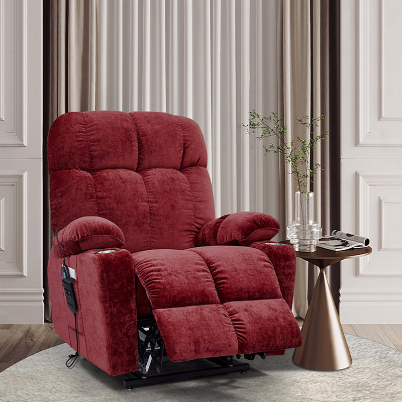 Dual OKIN Motor With Power Lift Function Recliner Chair  With Infinite Position Function With 180° Lay-Flat Function Recliner With Heating Function With Massage Function, For Elderly Use