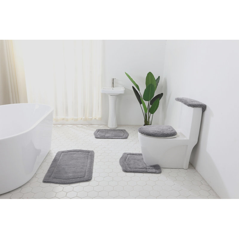 Non-Slip Bath Rug, Gray